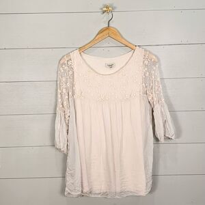 Via Signoria pink floral silk blouse Italy feminine natural size medium